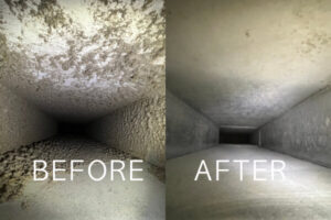 Commercial Dryer Vent Before and after cleaning