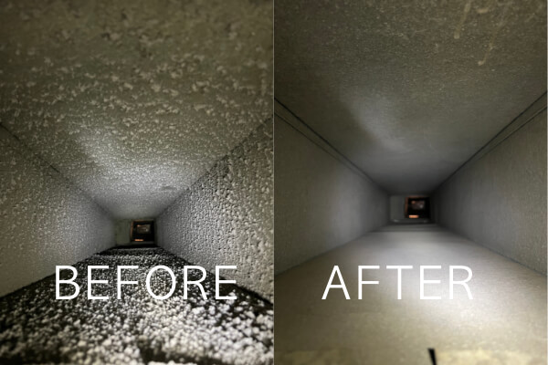 image of before and after air duct cleaning - 4 Seasons Air Duct Cleaning