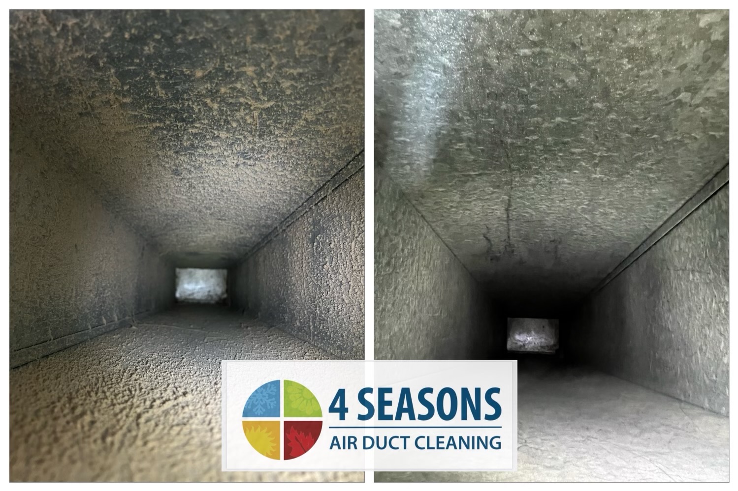 Before and After images of Air duct cleaning in Timonium